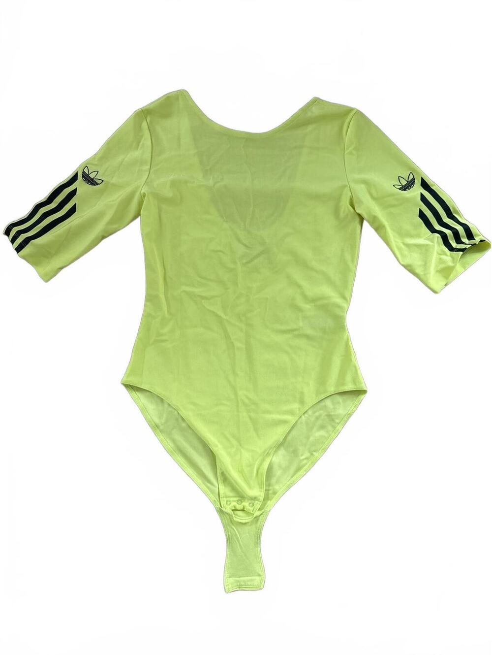 Adidas Neon Yellow Bodysuit with 3-Stripes